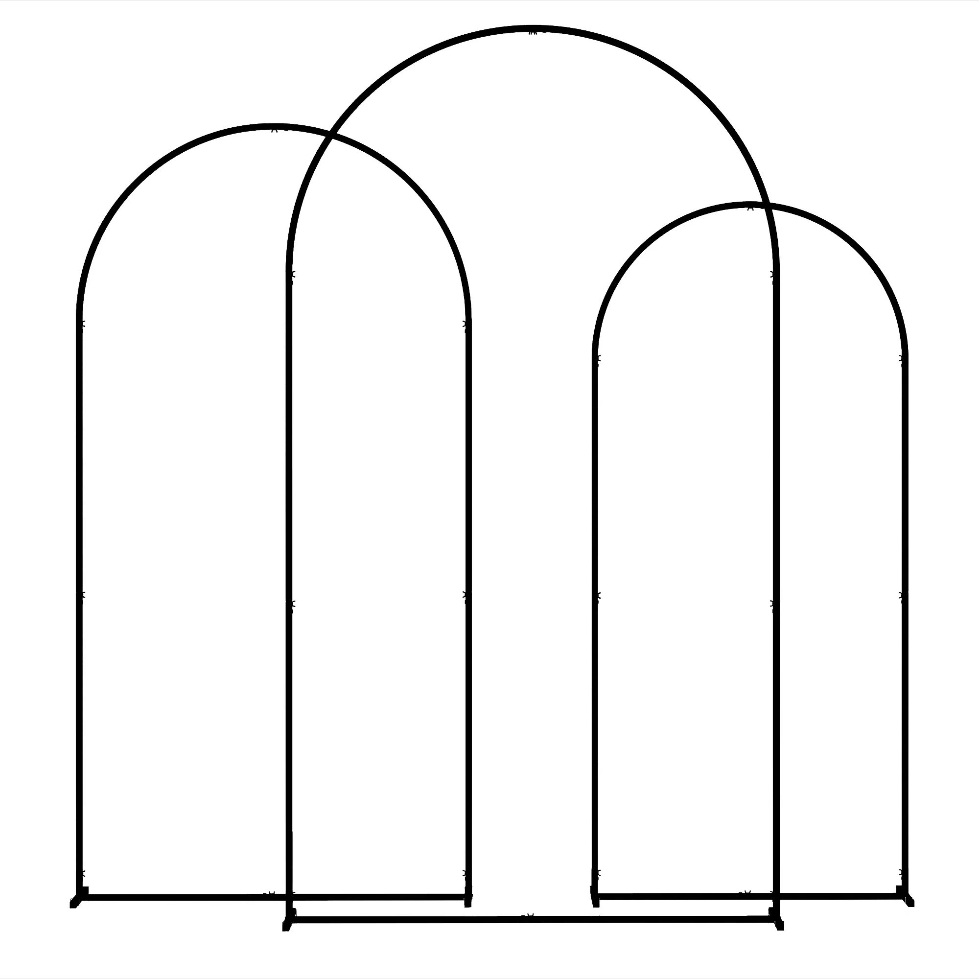 7/6.5/6ft Metal Arch Stand Set of 3 - Black - Image 12