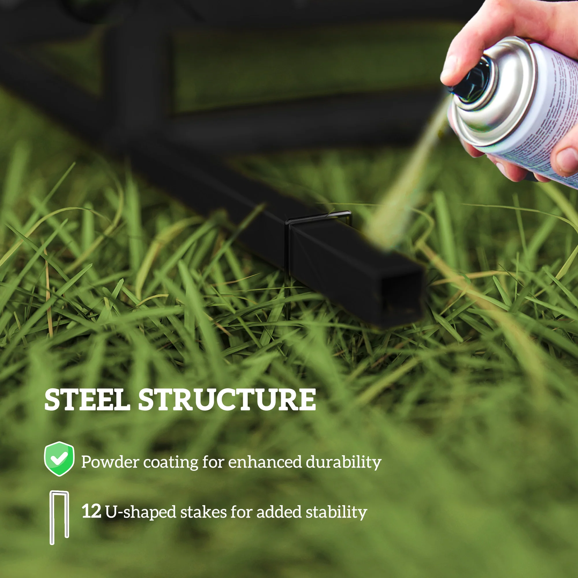 7/6.5/6ft Metal Arch Stand Set of 3 - Black - Image 7