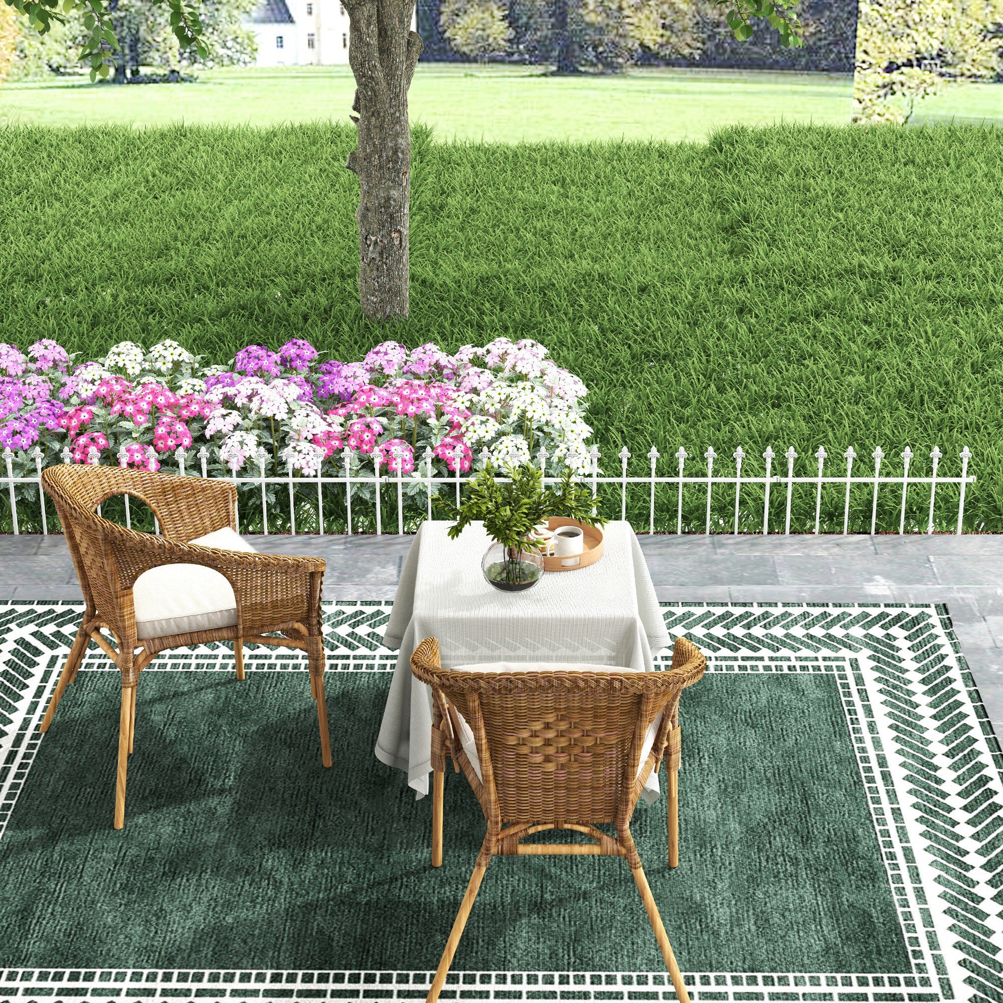 9.2' x 17.25" Decorative Garden Fence, 5 Steel Panels Set for Flower Beds & Animals, White - Image 10