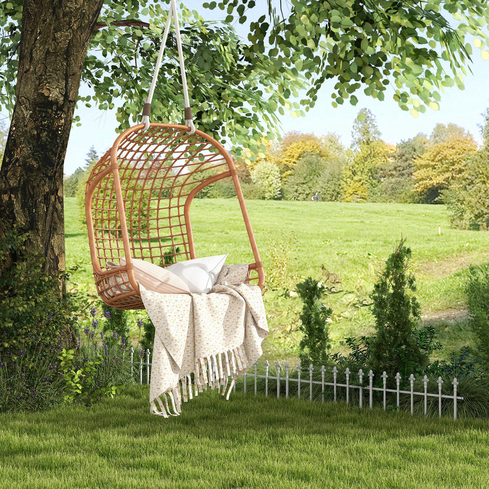 9.2' x 17.25" Decorative Garden Fence, 5 Steel Panels Set for Flower Beds & Animals, White - Image 11