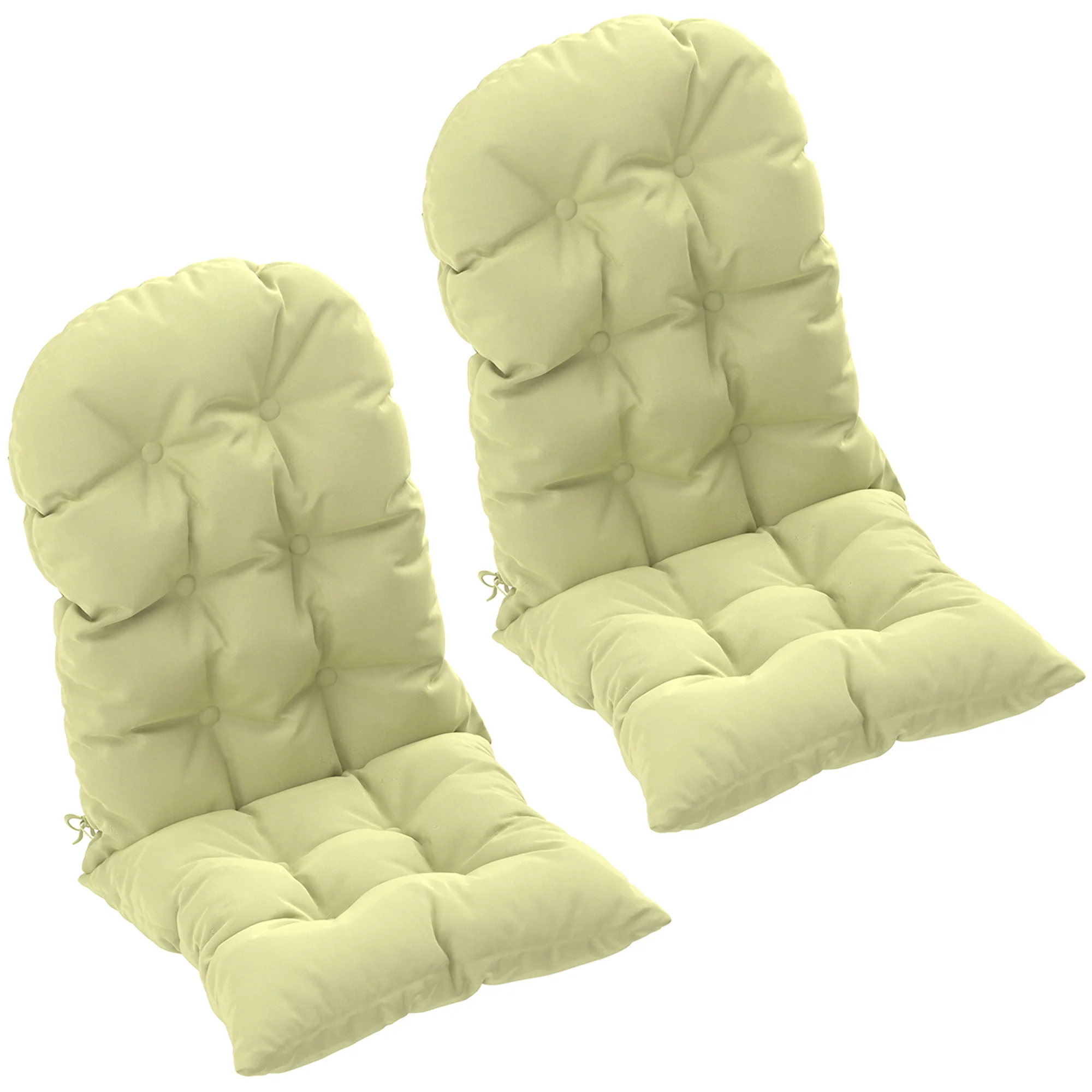 Set of 2 Adirondack Chair Cushions, Tufted High Back, Non-Slip, Beige - Image 12