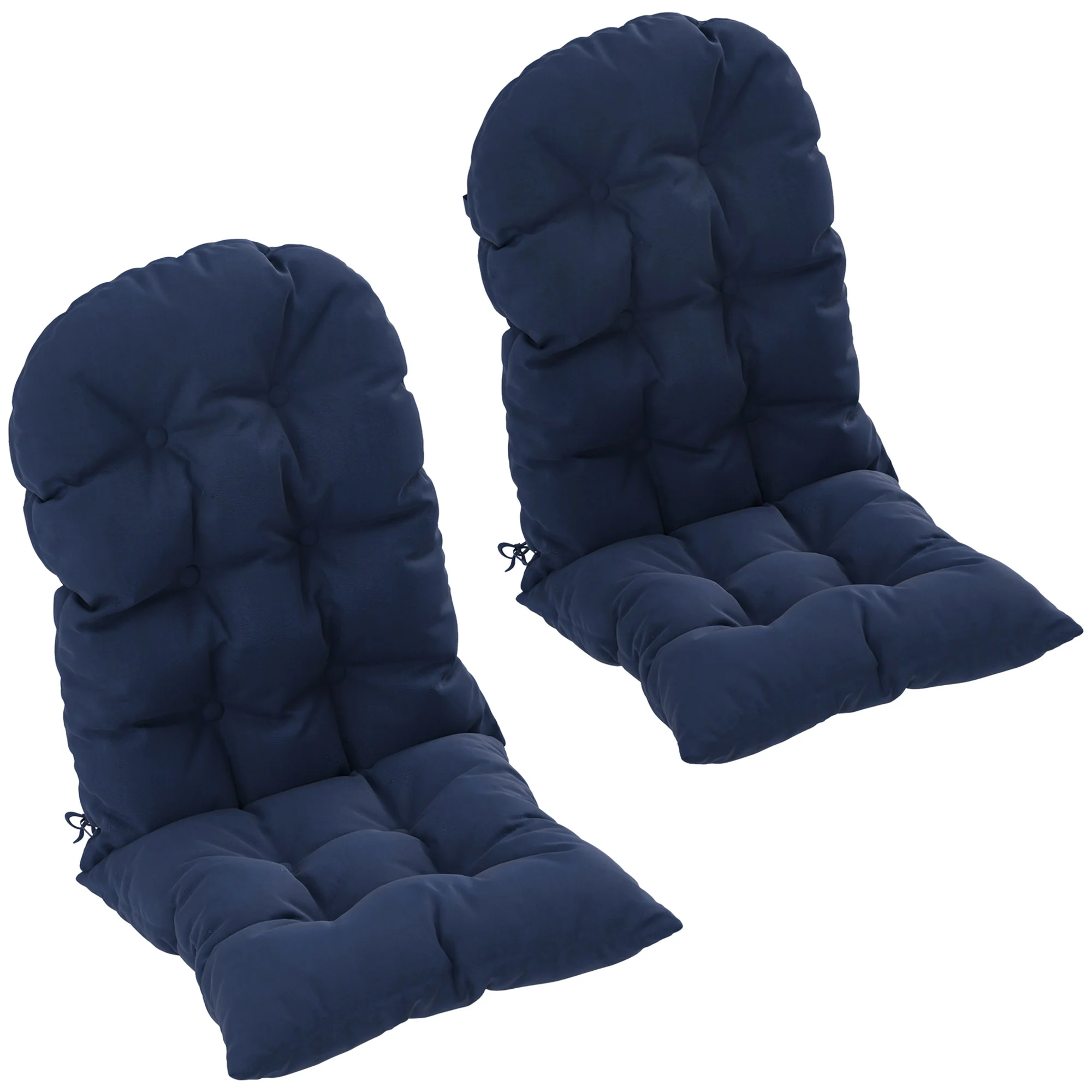 Set of 2 Adirondack Chair Cushions, Tufted High Back, Non-Slip, Navy Blue - Image 12