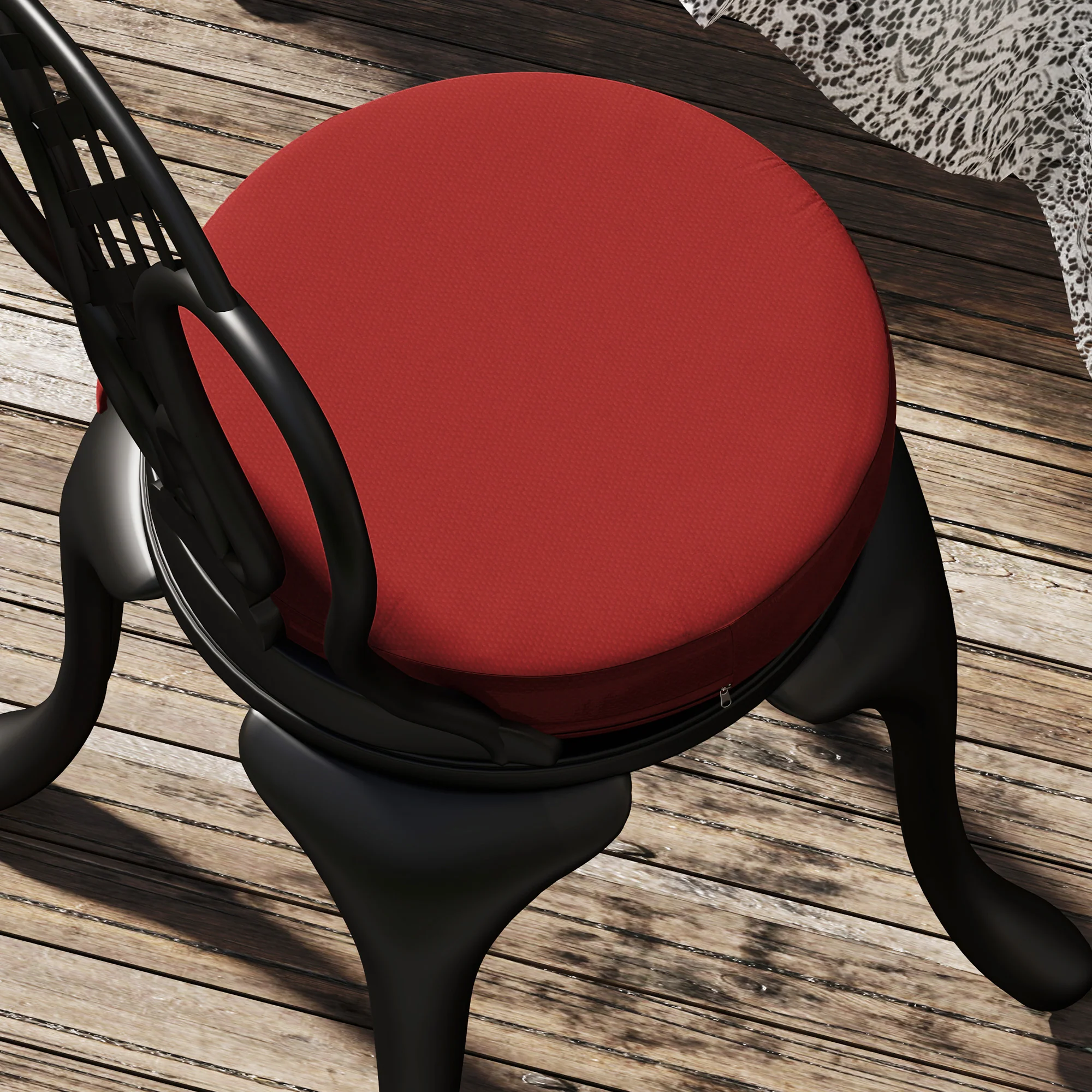 15" x 15" x 3" Round Seat Cushions for Dining Chairs, Machine Washable, Wine Red - Image 11