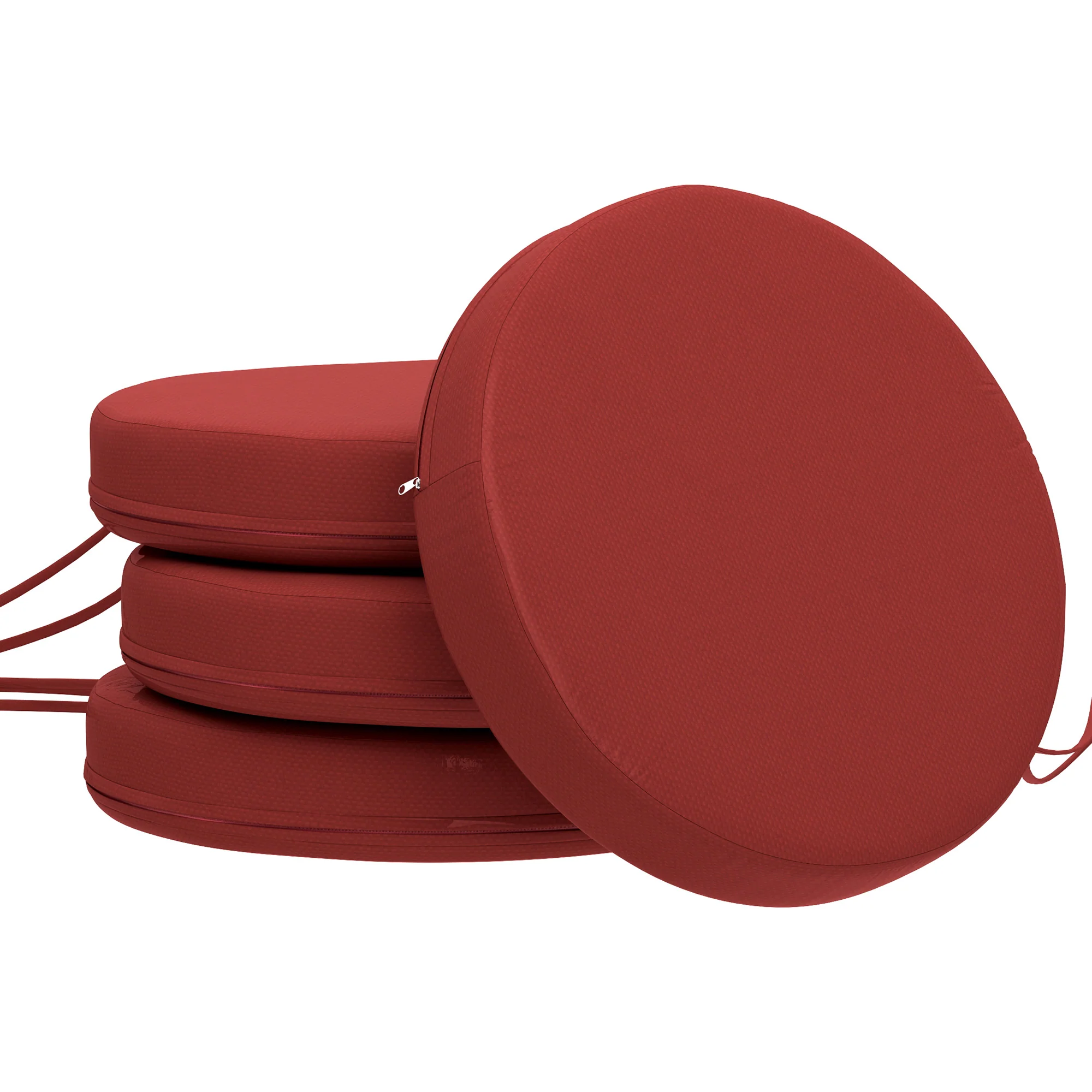 15" x 15" x 3" Round Seat Cushions for Dining Chairs, Machine Washable, Wine Red - Image 12