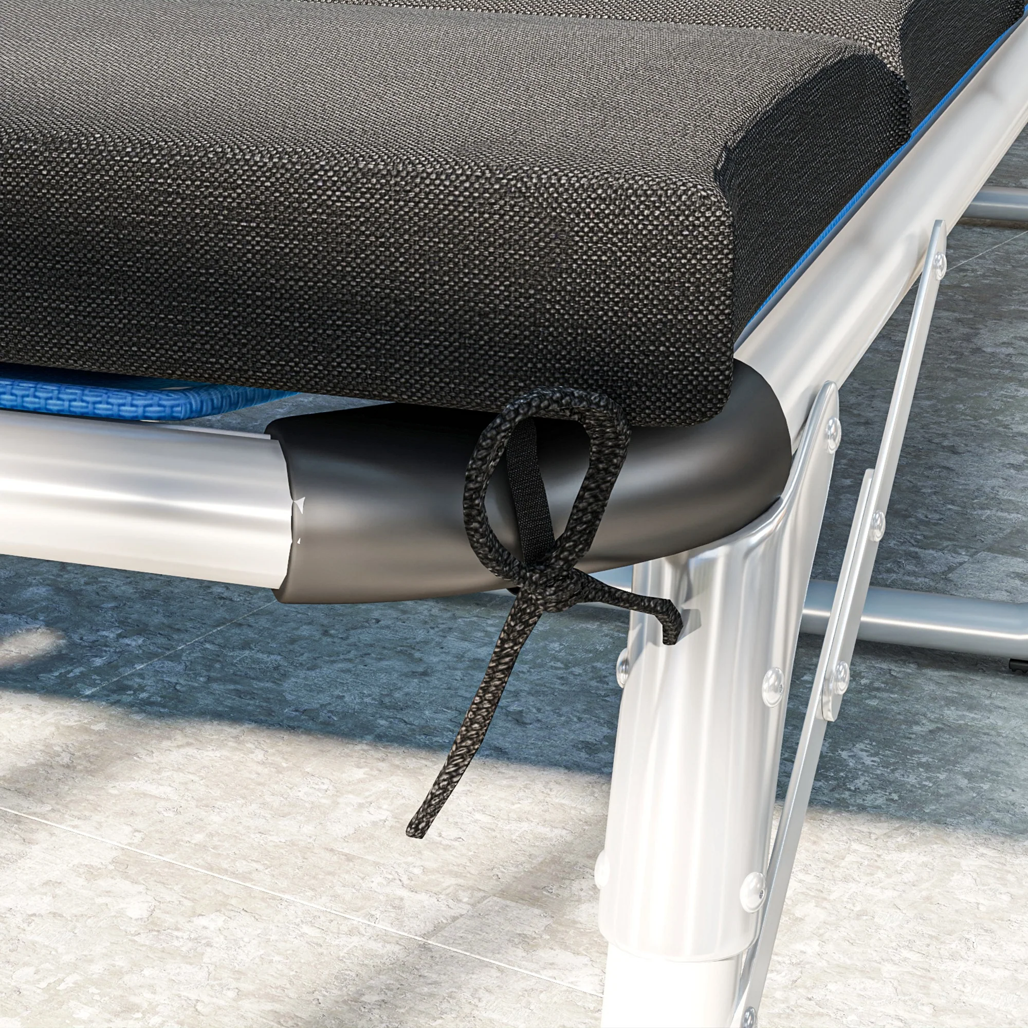 80" x 26" Chaise Lounge Cushion Set, UPF50+ Olefin, Black - Image 11