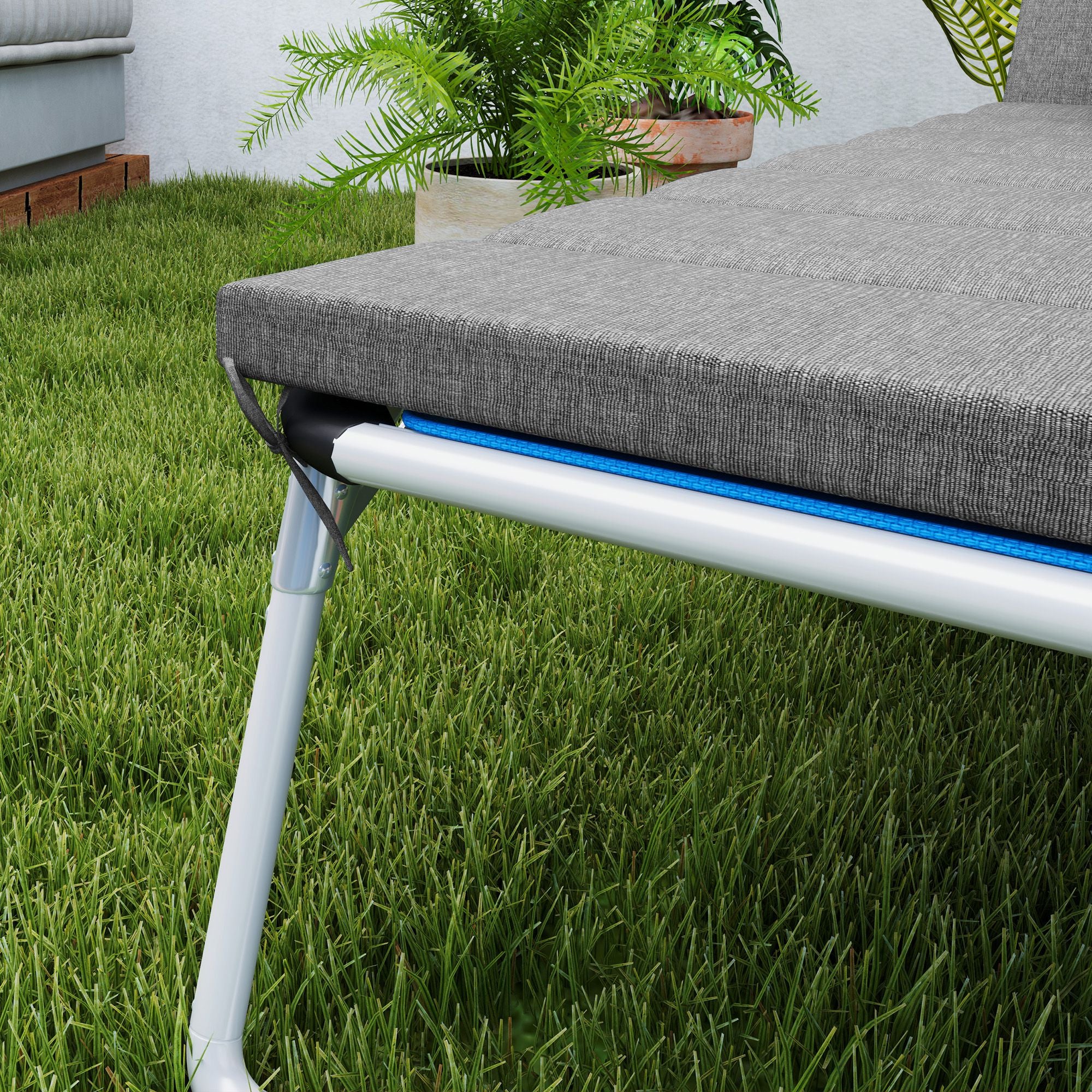 80" x 26" Chaise Lounge Cushion Set, UPF50+ Olefin, Charcoal Gray - Image 11