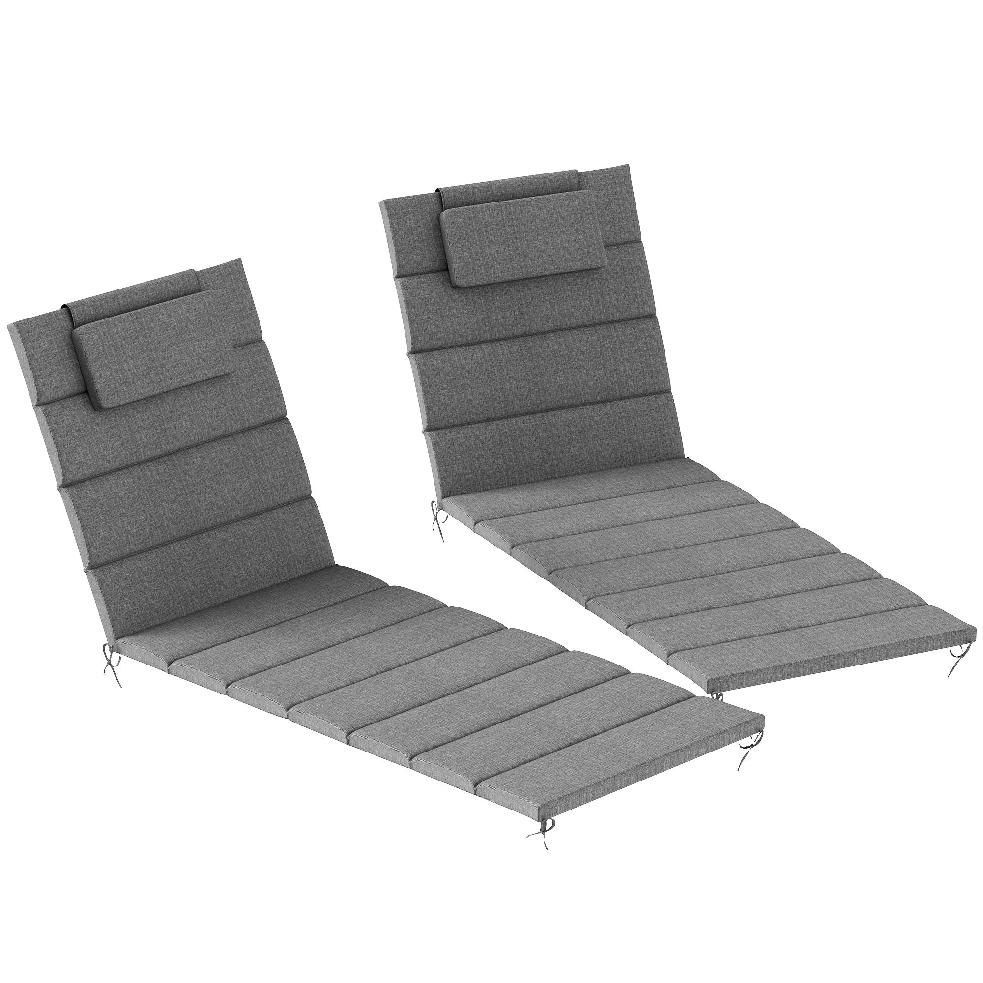 80" x 26" Chaise Lounge Cushion Set, UPF50+ Olefin, Charcoal Gray - Image 12