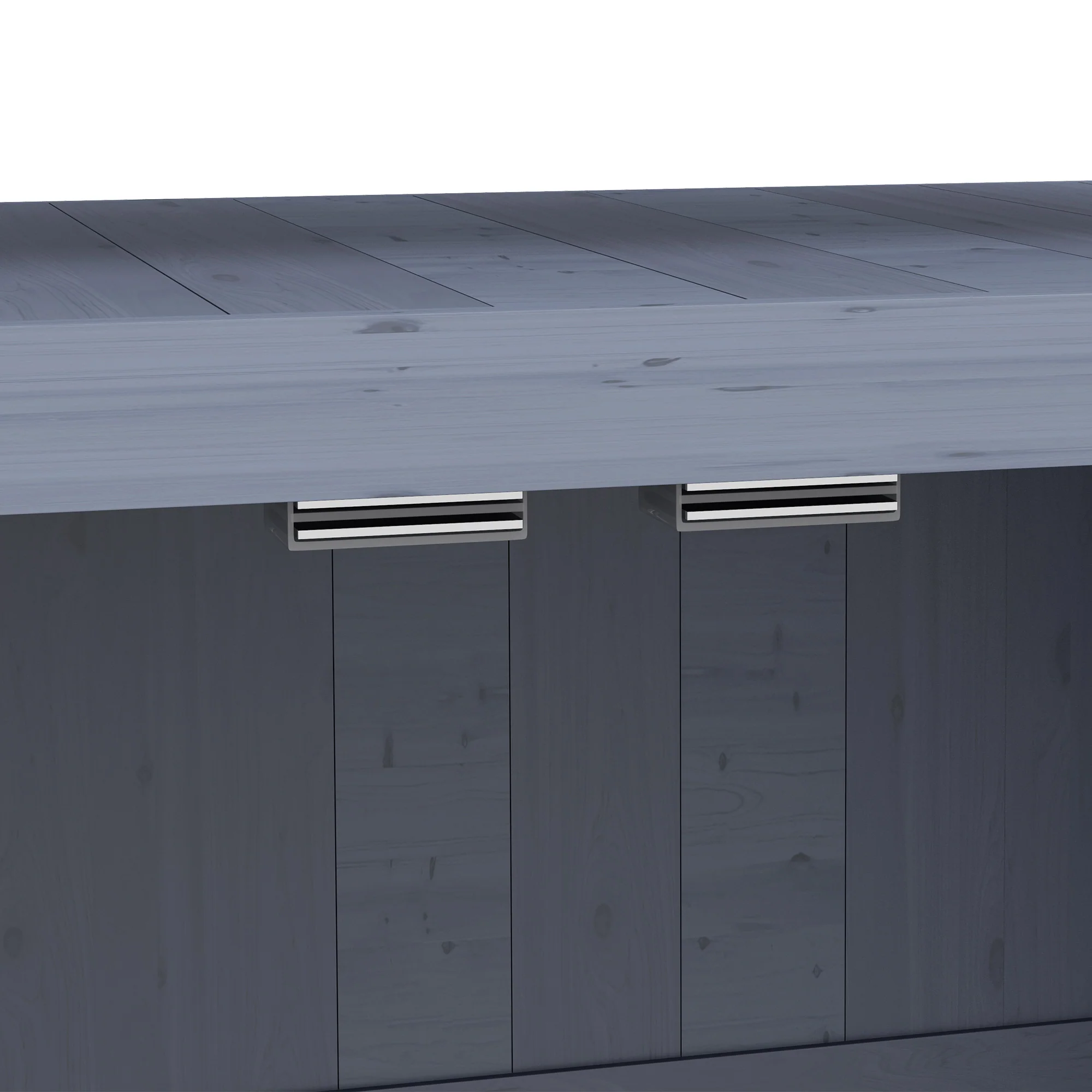 Outdoor Potting Bench Table with Storage Cabinet, Aluminum Tabletop, Rubber Wheels, Gray - Image 11