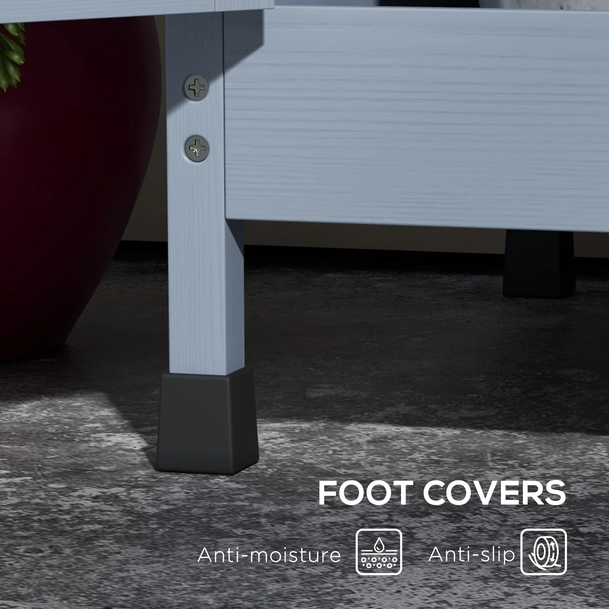 Outdoor Wooden Potting Bench w/Sink and Water Tap,Storage Cabinet & Drawer Shelves, Gray - Image 8