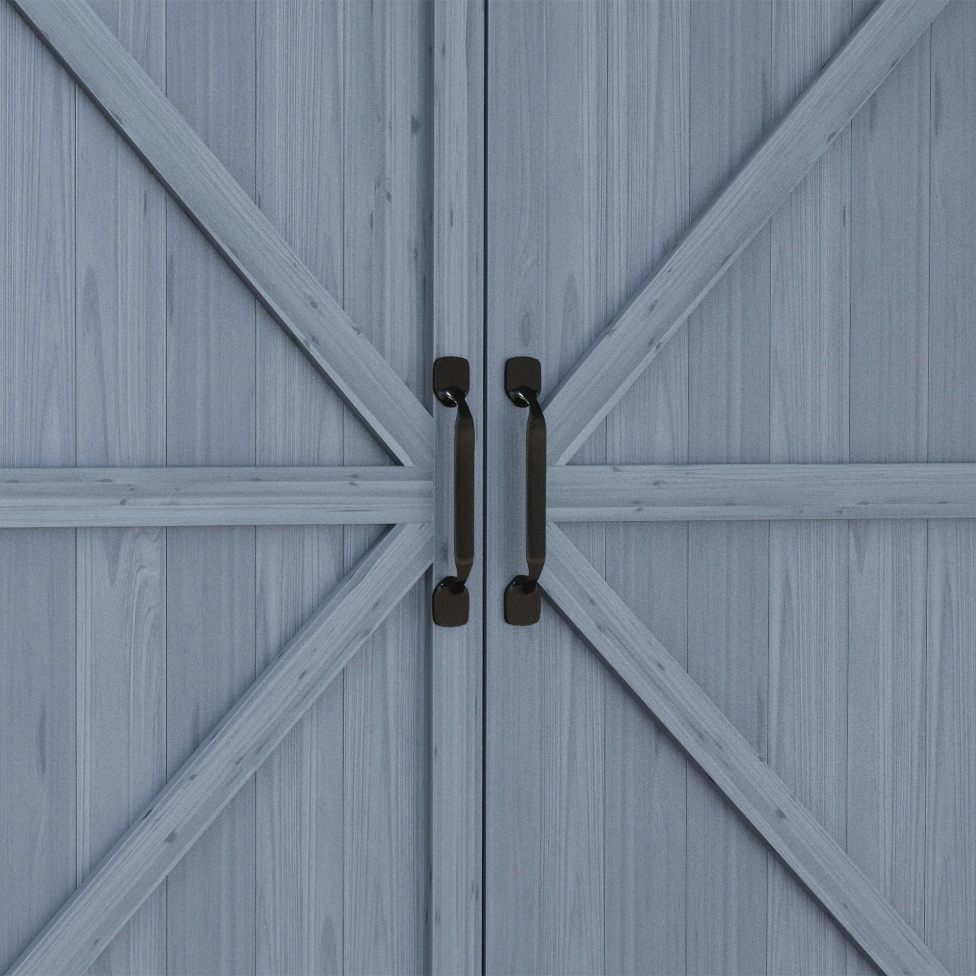 Outdoor Potting Bench with Storage Cabinet, Shelves, Galvanized Plated Tabletop, Gray - Image 11