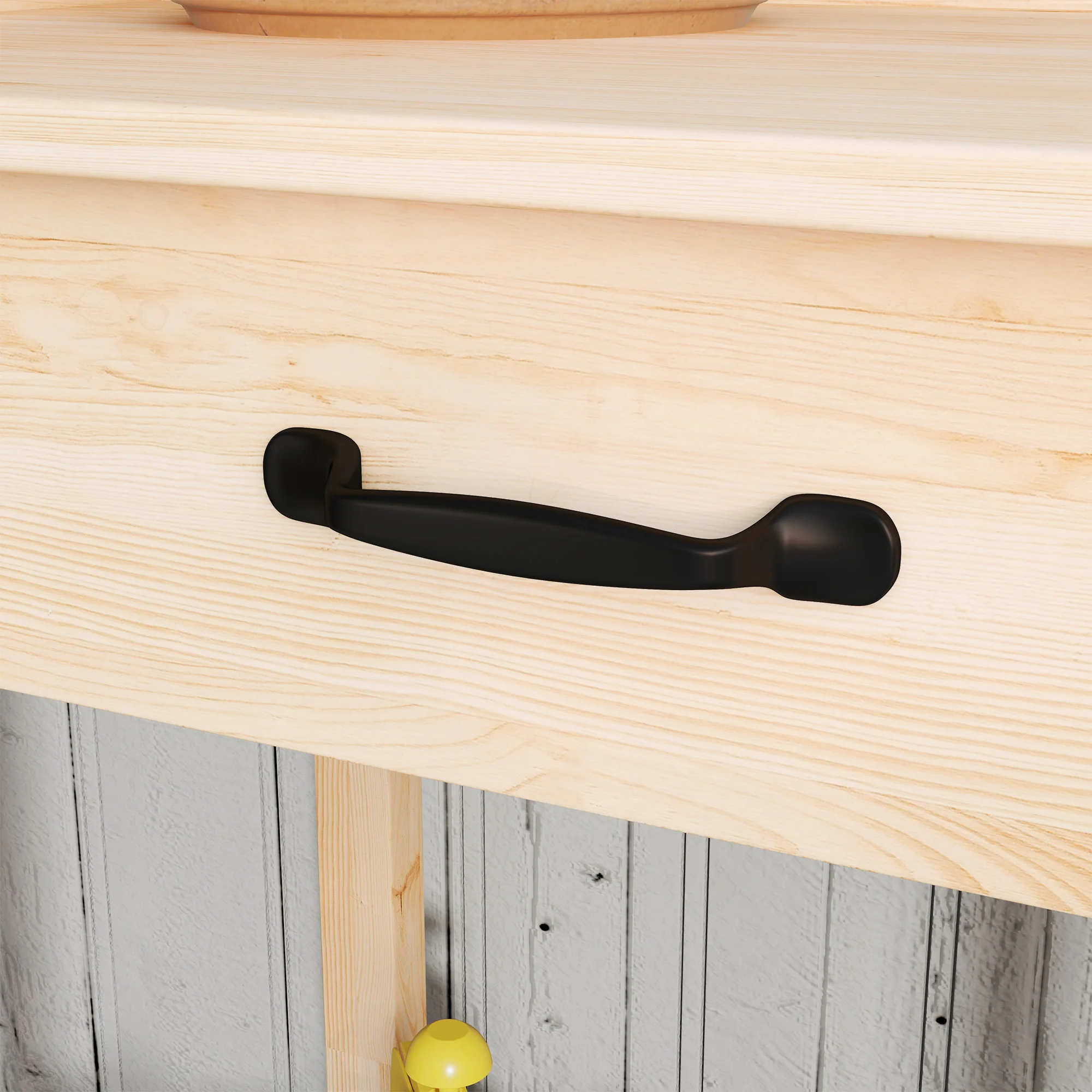 Potting Bench Table with Storage Shelves, Removable Sink, Faucet and Drawer, Natural Wood - Image 11