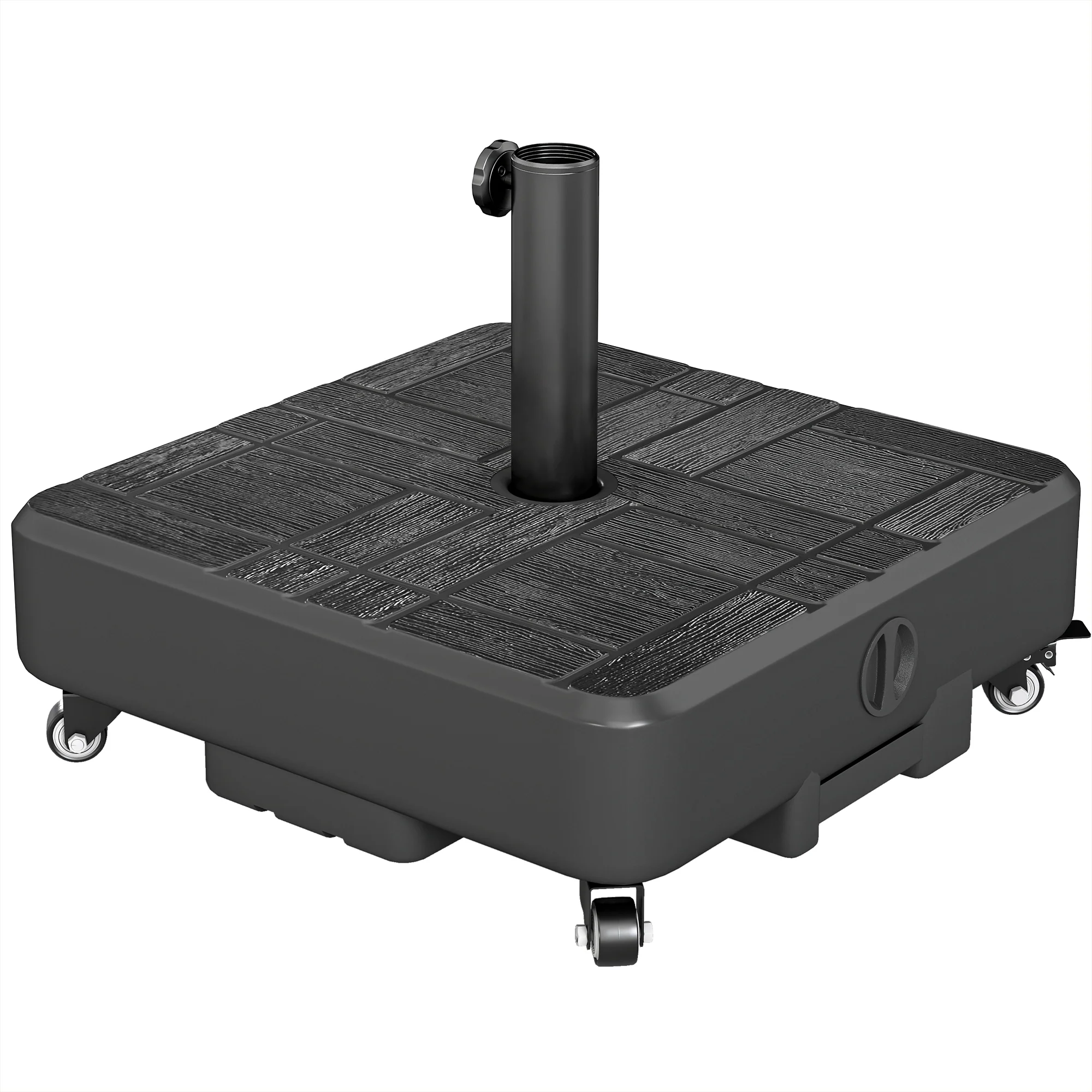Patio Umbrella Base with Wheels, Heavy Duty Outdoor Umbrella Stand Holder, 62 lbs Water or 77 lbs Sand Filled, for 1.5"/1.9" Poles, Black - Image 12