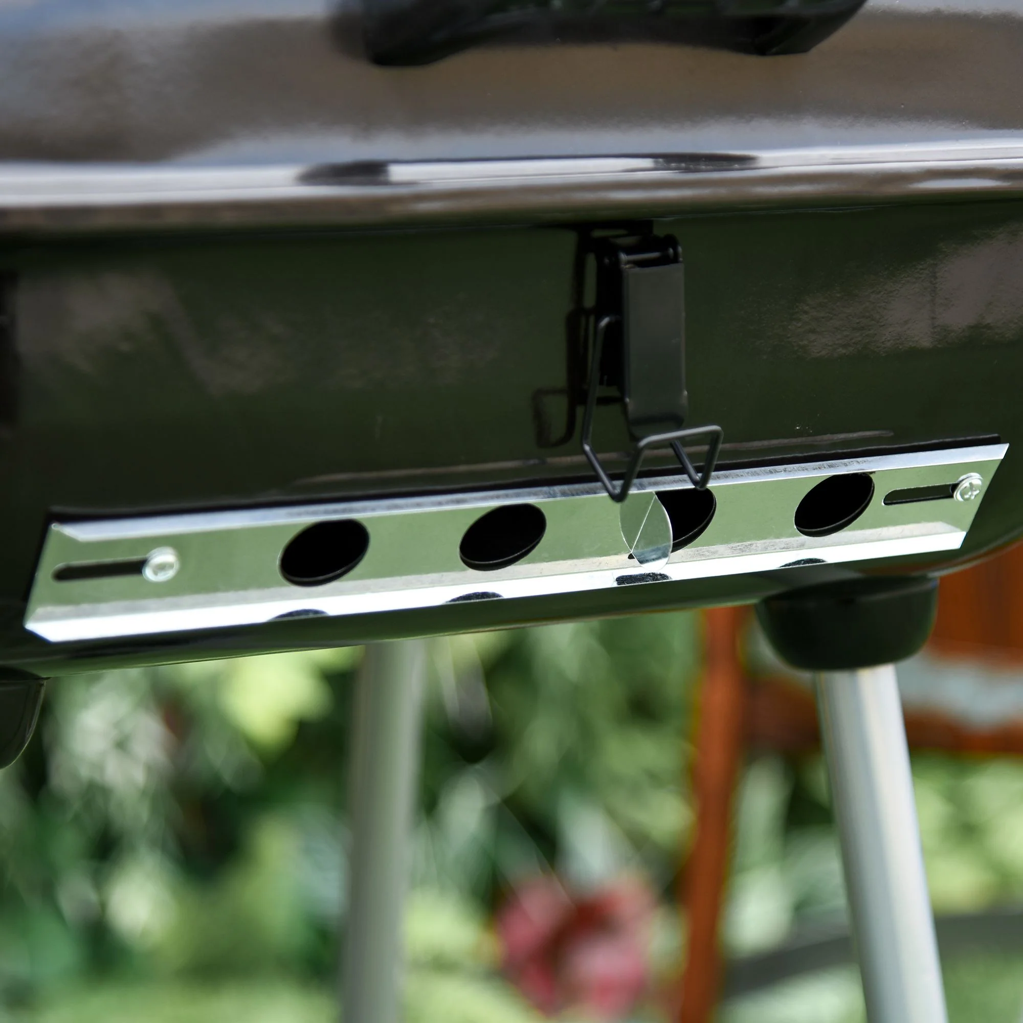 Portable Charcoal Grill with Foldable Shelf and Adjustable Vents for Backyard Cooking, Black - Image 12